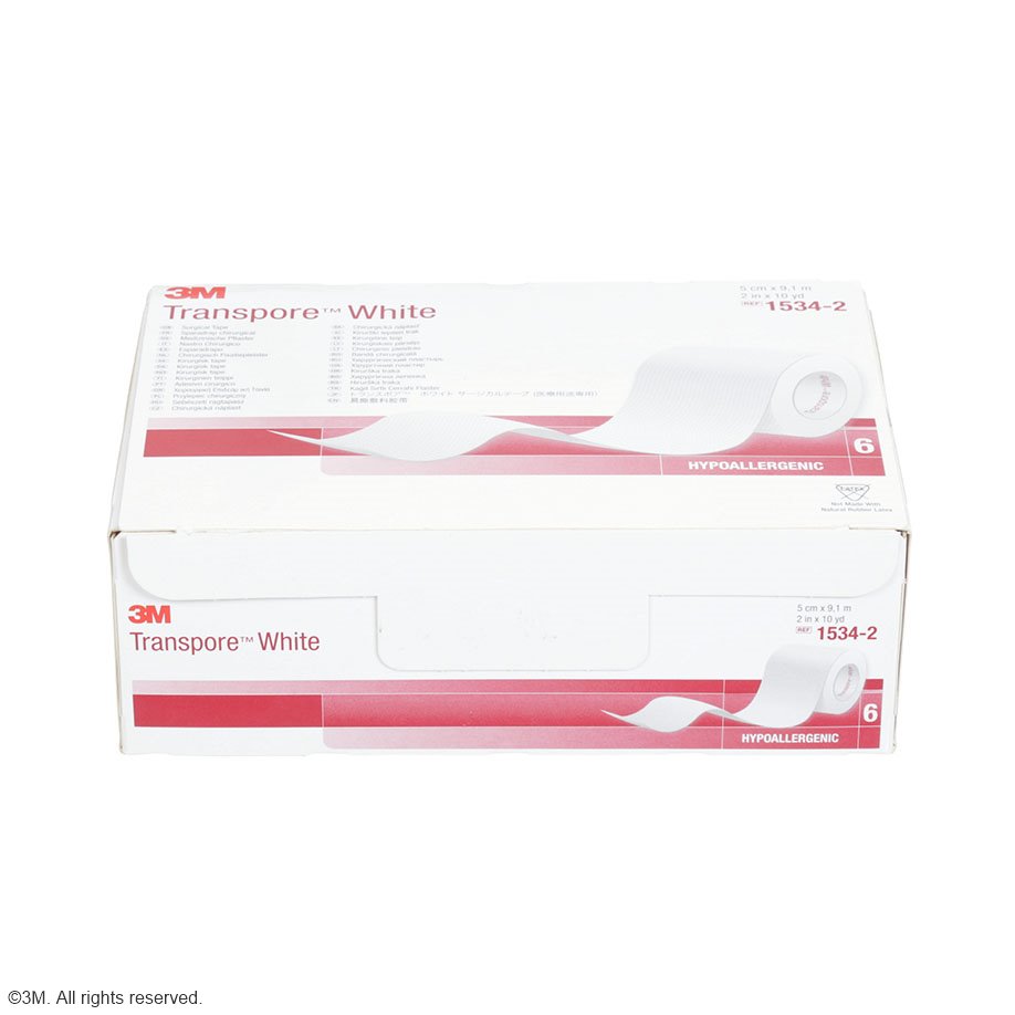 3M Transpore White Universalpflaster, 5 cm x 9,1 m (6 Stck.) #1534-2US#