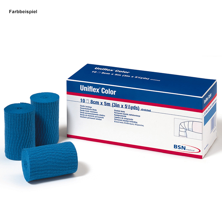 Uniflex color Universalbinde, 5 m x 8 cm, rot