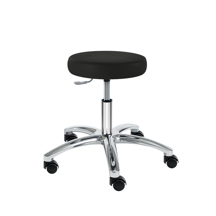 Drehhocker PENNY Manus Midi, schwarz, mit harten Rollen