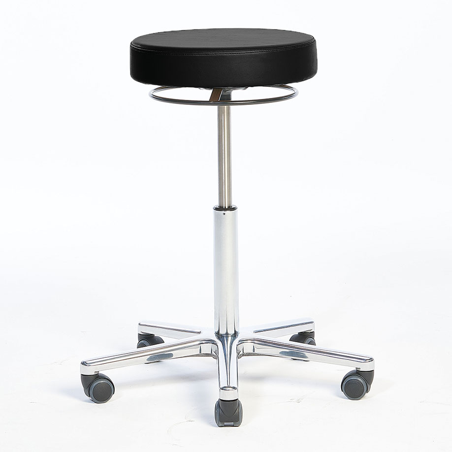 Arbeitshocker, Bezug compact schwarz, Höhenverstellung 49 - 61 cm