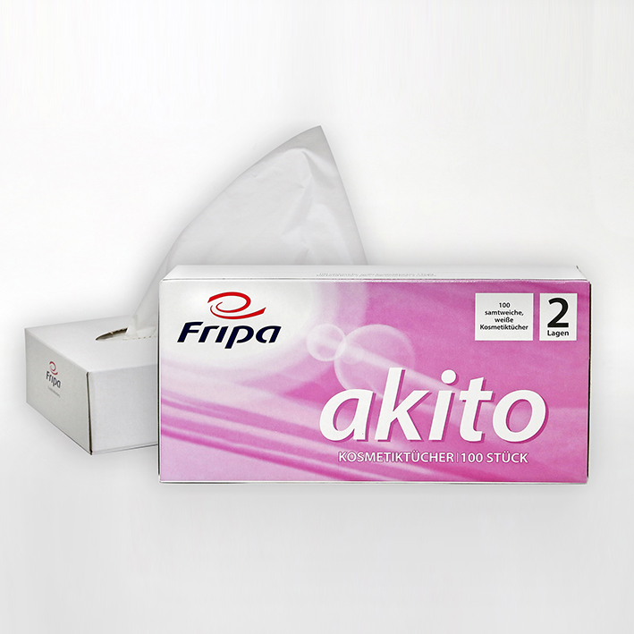 Fripa - Kosmetiktücher akito, hochweiß, 2-lagig, ca. 21 x 20 cm (40 x 100 Stck.)