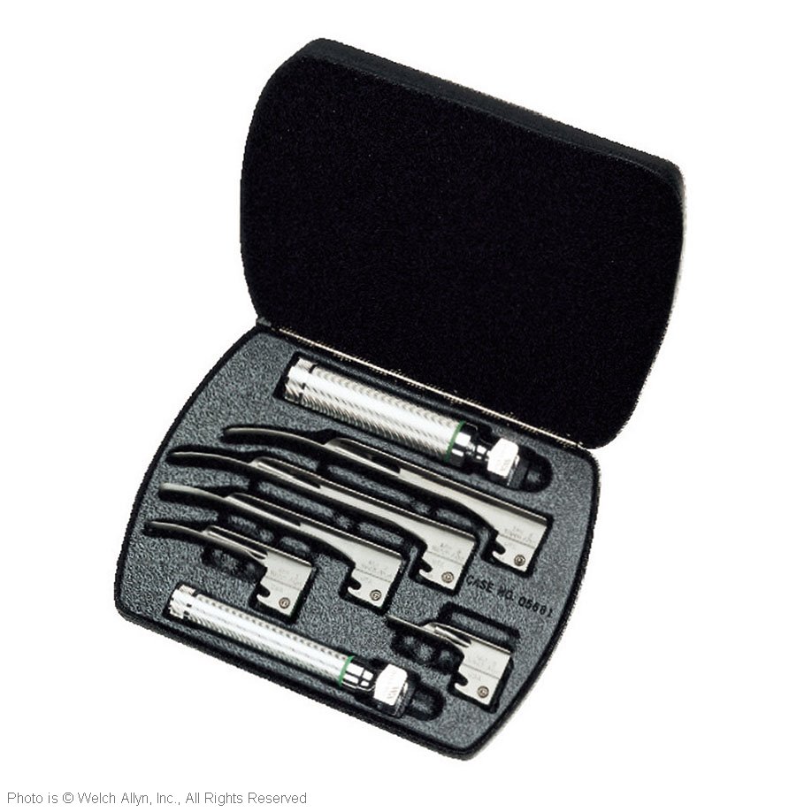 Fiber Optik Miller Laryngoskop Set im Etui